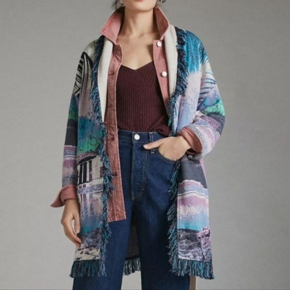 Anthropologie Aldomartins Moira Fringe Cardigan Sweater XS - Picture 1 of 7